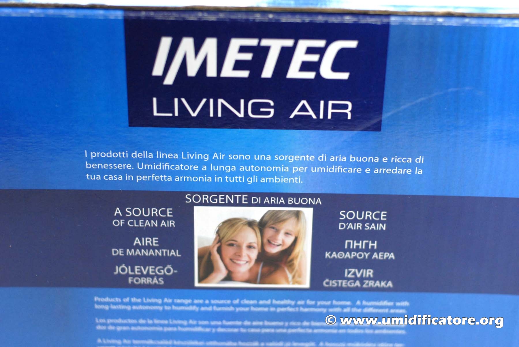 IMETEC Living Air HU-100 5400M UMIDIFICATORE Ambienti Casa SANIFICATORE  ARIA